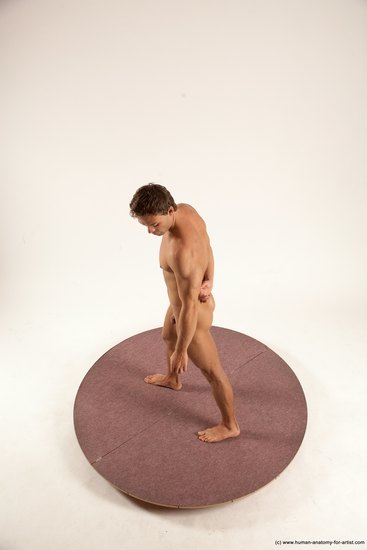 Nude Man White Standing poses - ALL Athletic Short Brown Standing poses - simple Multi angles poses Realistic