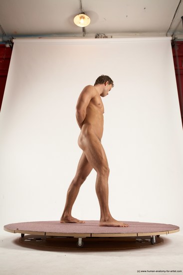 Nude Man White Standing poses - ALL Athletic Short Brown Standing poses - simple Multi angles poses Realistic