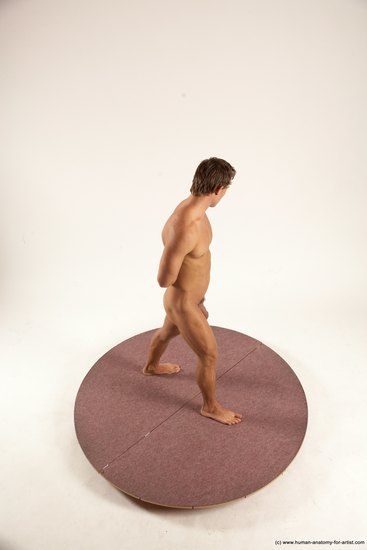 Nude Man White Standing poses - ALL Athletic Short Brown Standing poses - simple Multi angles poses Realistic