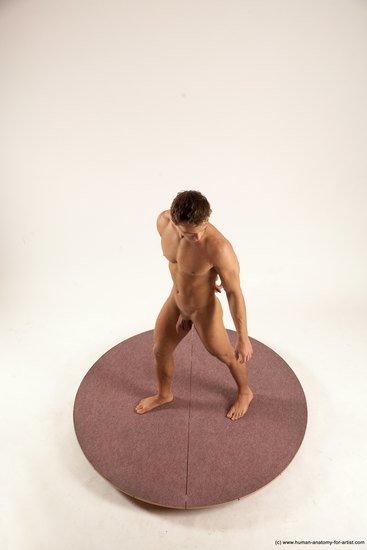 Nude Man White Standing poses - ALL Athletic Short Brown Standing poses - simple Multi angles poses Realistic