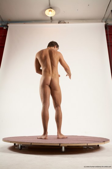 Nude Man White Standing poses - ALL Athletic Short Brown Standing poses - simple Multi angles poses Realistic