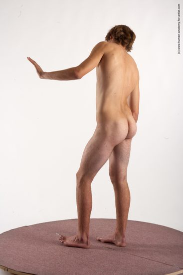 Nude Man White Standing poses - ALL Slim Short Brown Standing poses - simple Realistic