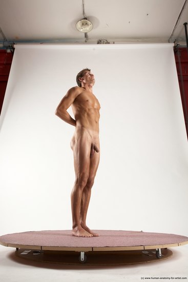 Nude Man White Standing poses - ALL Athletic Short Brown Standing poses - simple Multi angles poses Realistic