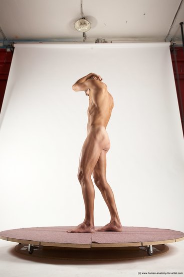 Nude Man White Standing poses - ALL Athletic Short Brown Standing poses - simple Multi angles poses Realistic