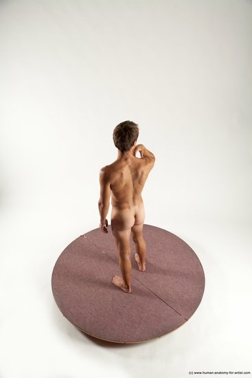 Nude Man White Standing poses - ALL Athletic Short Brown Standing poses - simple Multi angles poses Realistic