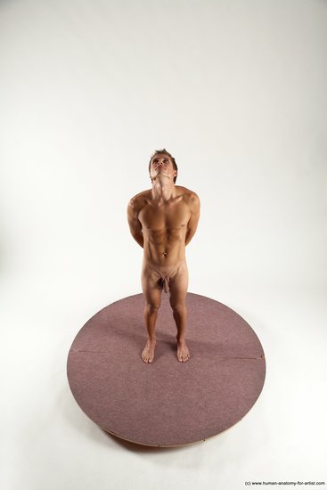 Nude Man White Standing poses - ALL Athletic Short Brown Standing poses - simple Multi angles poses Realistic