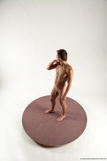 Nude Man White Standing poses - ALL Athletic Short Brown Standing poses - simple Multi angles poses Realistic