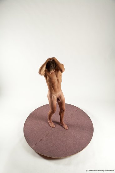 Nude Man White Standing poses - ALL Athletic Short Brown Standing poses - simple Multi angles poses Realistic