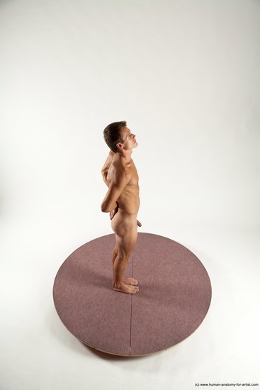 Nude Man White Standing poses - ALL Athletic Short Brown Standing poses - simple Multi angles poses Realistic