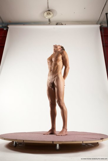 Nude Man White Standing poses - ALL Athletic Short Brown Standing poses - simple Multi angles poses Realistic