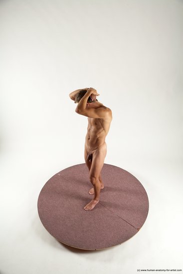 Nude Man White Standing poses - ALL Athletic Short Brown Standing poses - simple Multi angles poses Realistic