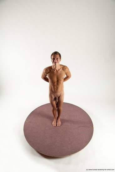 Nude Man White Standing poses - ALL Athletic Short Brown Standing poses - simple Multi angles poses Realistic