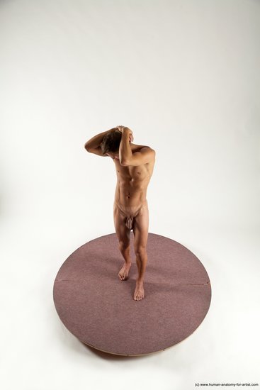 Nude Man White Standing poses - ALL Athletic Short Brown Standing poses - simple Multi angles poses Realistic