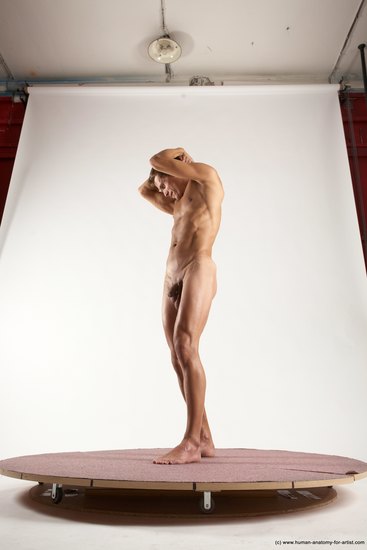 Nude Man White Standing poses - ALL Athletic Short Brown Standing poses - simple Multi angles poses Realistic