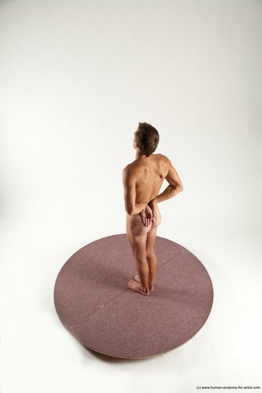 Nude Man White Standing poses - ALL Athletic Short Brown Standing poses - simple Multi angles poses Realistic