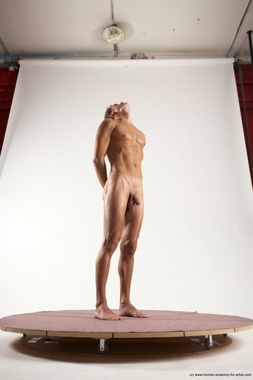 Nude Man White Standing poses - ALL Athletic Short Brown Standing poses - simple Multi angles poses Realistic