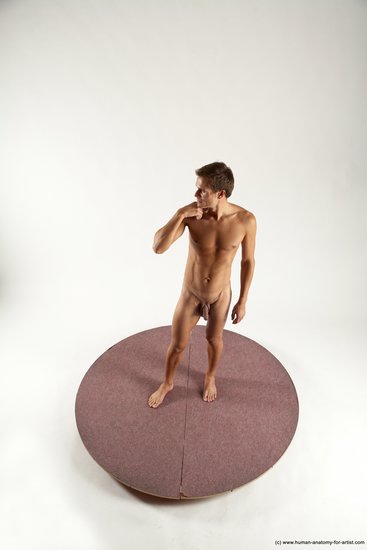 Nude Man White Standing poses - ALL Athletic Short Brown Standing poses - simple Multi angles poses Realistic