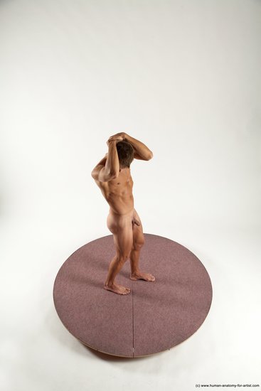 Nude Man White Standing poses - ALL Athletic Short Brown Standing poses - simple Multi angles poses Realistic