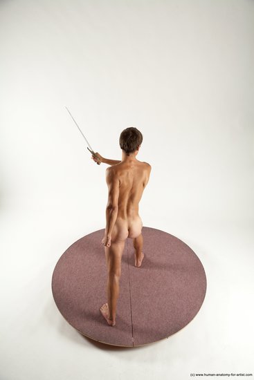 Nude Fighting with rifle Man White Standing poses - ALL Athletic Short Brown Standing poses - simple Multi angles poses Realistic