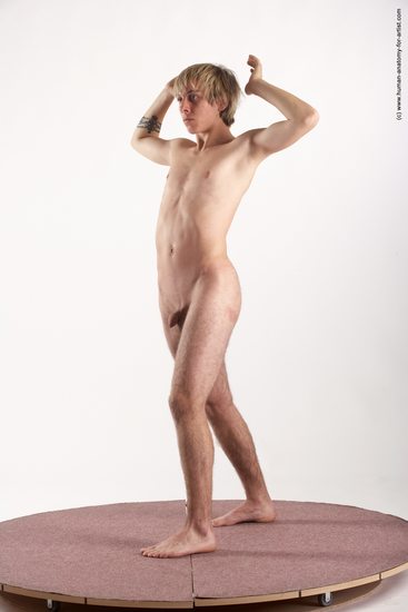 Nude Man White Standing poses - ALL Slim Short Brown Standing poses - simple Realistic