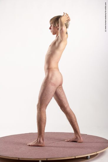 Nude Man White Standing poses - ALL Slim Short Brown Standing poses - simple Realistic