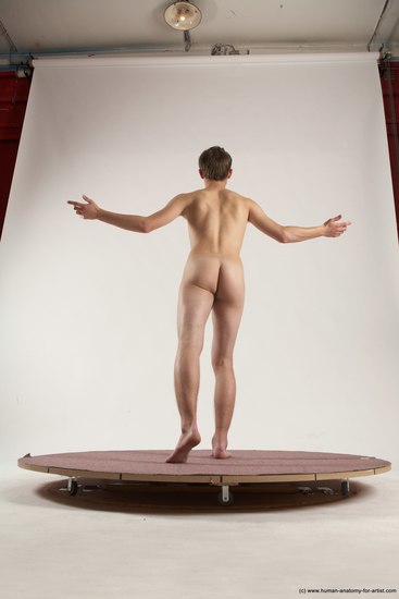 Nude Man White Standing poses - ALL Slim Short Brown Standing poses - simple Multi angles poses Realistic