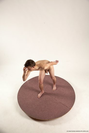 Nude Man White Standing poses - ALL Slim Short Brown Standing poses - simple Multi angles poses Realistic