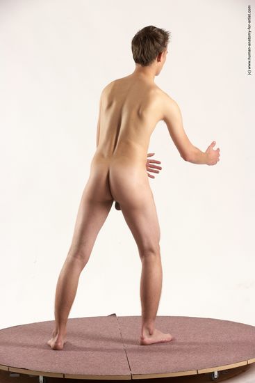 Nude Man White Standing poses - ALL Slim Short Brown Standing poses - simple Multi angles poses Realistic