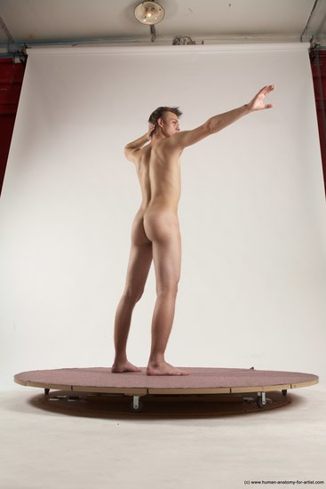 Nude Man White Standing poses - ALL Slim Short Brown Standing poses - simple Multi angles poses Realistic