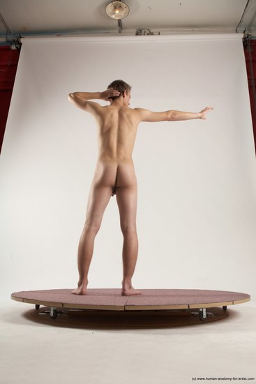 Nude Man White Standing poses - ALL Slim Short Brown Standing poses - simple Multi angles poses Realistic