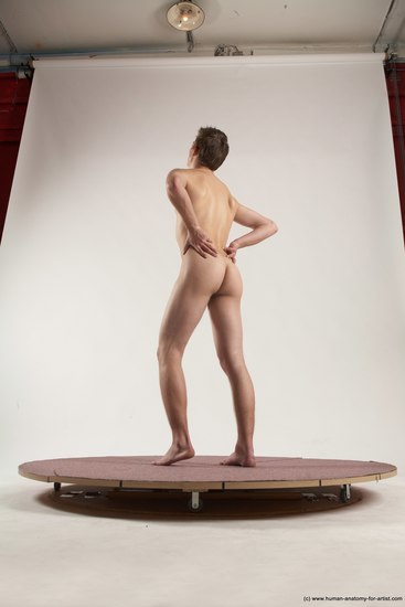 Nude Man White Standing poses - ALL Slim Short Brown Standing poses - simple Multi angles poses Realistic