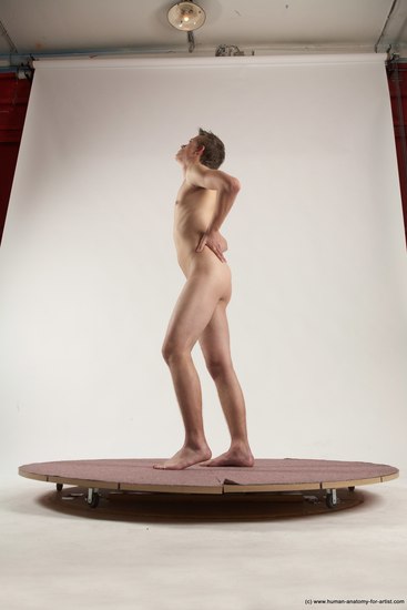 Nude Man White Standing poses - ALL Slim Short Brown Standing poses - simple Multi angles poses Realistic