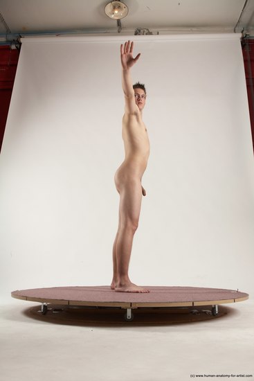 Nude Man White Standing poses - ALL Slim Short Brown Standing poses - simple Multi angles poses Realistic