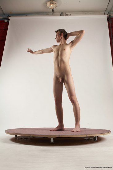 Nude Man White Standing poses - ALL Slim Short Brown Standing poses - simple Multi angles poses Realistic