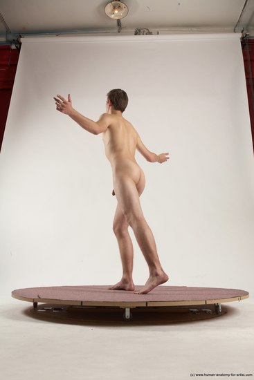 Nude Man White Standing poses - ALL Slim Short Brown Standing poses - simple Multi angles poses Realistic