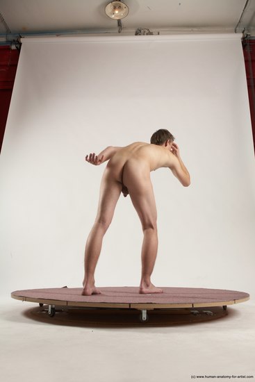 Nude Man White Standing poses - ALL Slim Short Brown Standing poses - simple Multi angles poses Realistic