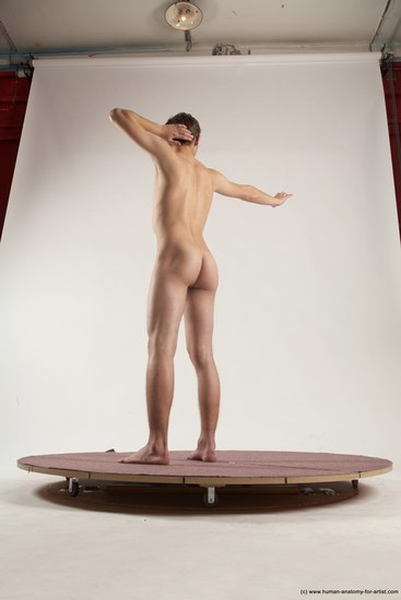 Nude Man White Standing poses - ALL Slim Short Brown Standing poses - simple Multi angles poses Realistic