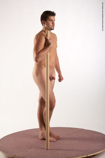 Nude Man White Standing poses - ALL Average Short Brown Standing poses - simple Realistic