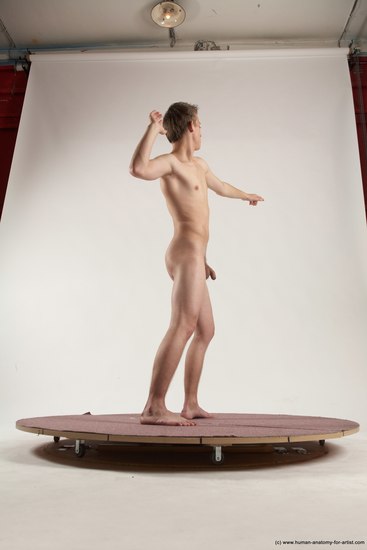 Nude Man White Standing poses - ALL Slim Short Brown Standing poses - simple Multi angles poses Realistic