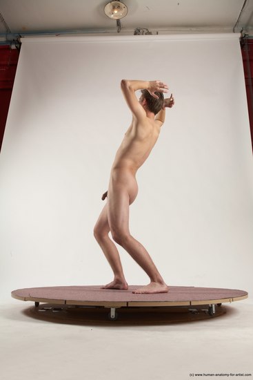 Nude Man White Standing poses - ALL Slim Short Brown Standing poses - simple Multi angles poses Realistic