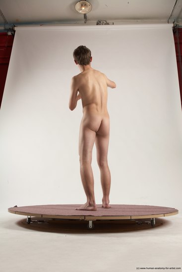 Nude Man White Standing poses - ALL Slim Short Brown Standing poses - simple Multi angles poses Realistic