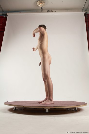 Nude Man White Standing poses - ALL Slim Short Brown Standing poses - simple Multi angles poses Realistic