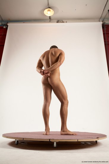 Nude Man White Standing poses - ALL Athletic Short Brown Standing poses - simple Multi angles poses Realistic