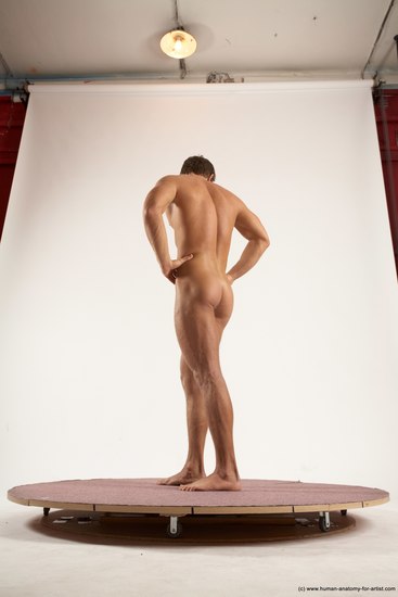 Nude Man White Standing poses - ALL Athletic Short Brown Standing poses - simple Multi angles poses Realistic