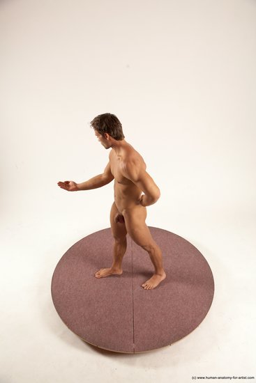 Nude Man White Standing poses - ALL Athletic Short Brown Standing poses - simple Multi angles poses Realistic