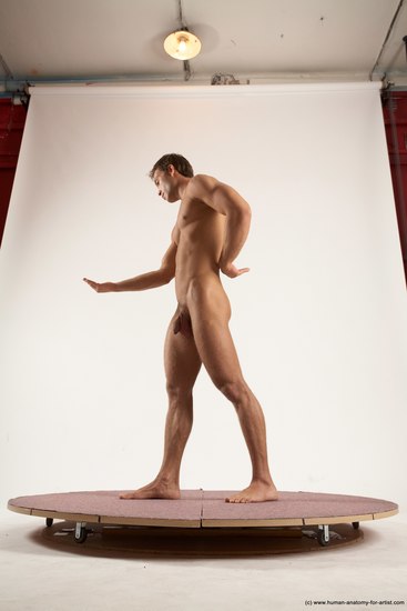 Nude Man White Standing poses - ALL Athletic Short Brown Standing poses - simple Multi angles poses Realistic