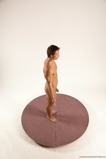 Nude Man White Standing poses - ALL Athletic Short Brown Standing poses - simple Multi angles poses Realistic