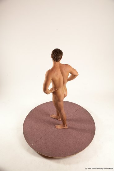 Nude Man White Standing poses - ALL Athletic Short Brown Standing poses - simple Multi angles poses Realistic