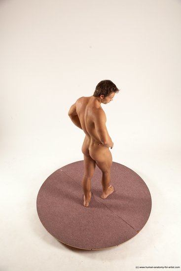 Nude Man White Standing poses - ALL Athletic Short Brown Standing poses - simple Multi angles poses Realistic