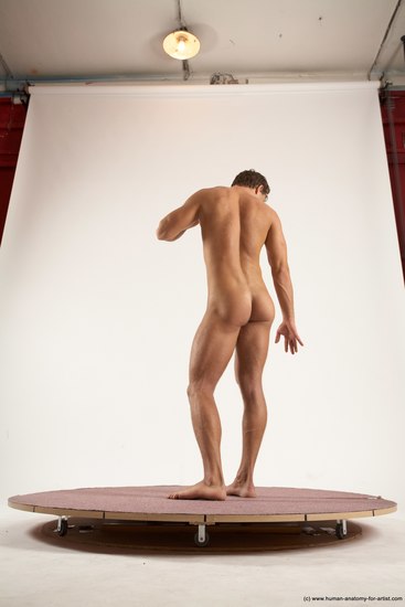 Nude Man White Standing poses - ALL Athletic Short Brown Standing poses - simple Multi angles poses Realistic